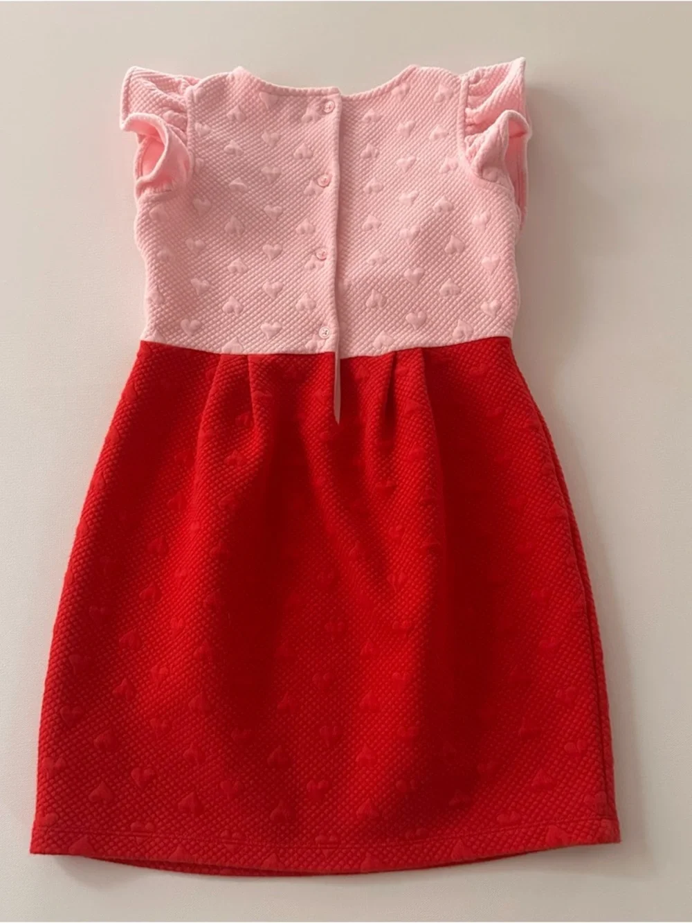 Janie and Jack Girls 7 Pink Red Ruffle Heart Print Dress Valentine’s Day